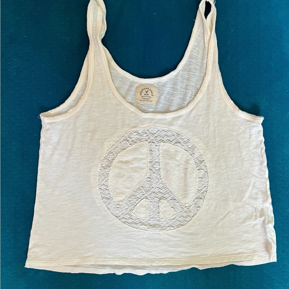 American eagle Peace Sign Cropped Tank